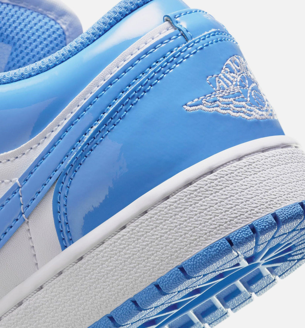 Air Jordan 1 Low SE Legend Blue Patent Grade School Lifestyle Shoe - White/Legend Blue